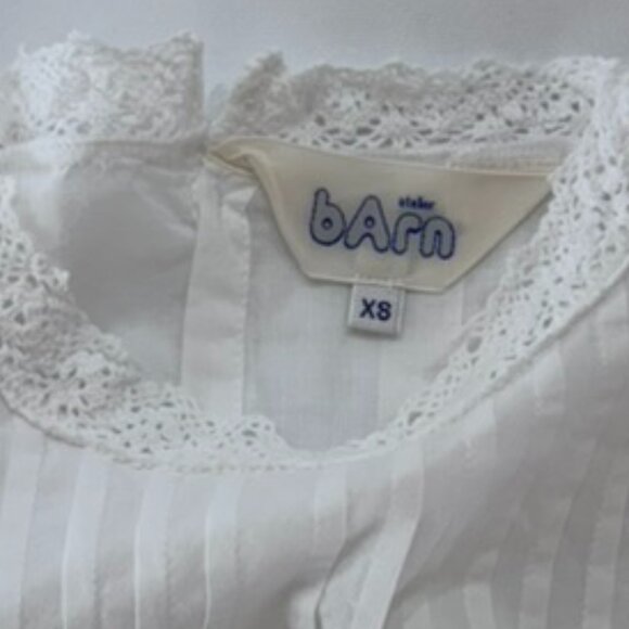ATELIER BARN - BACK BUTTONED SHIRT WITH LACE - 100% COTTON - Picture 4 of 4